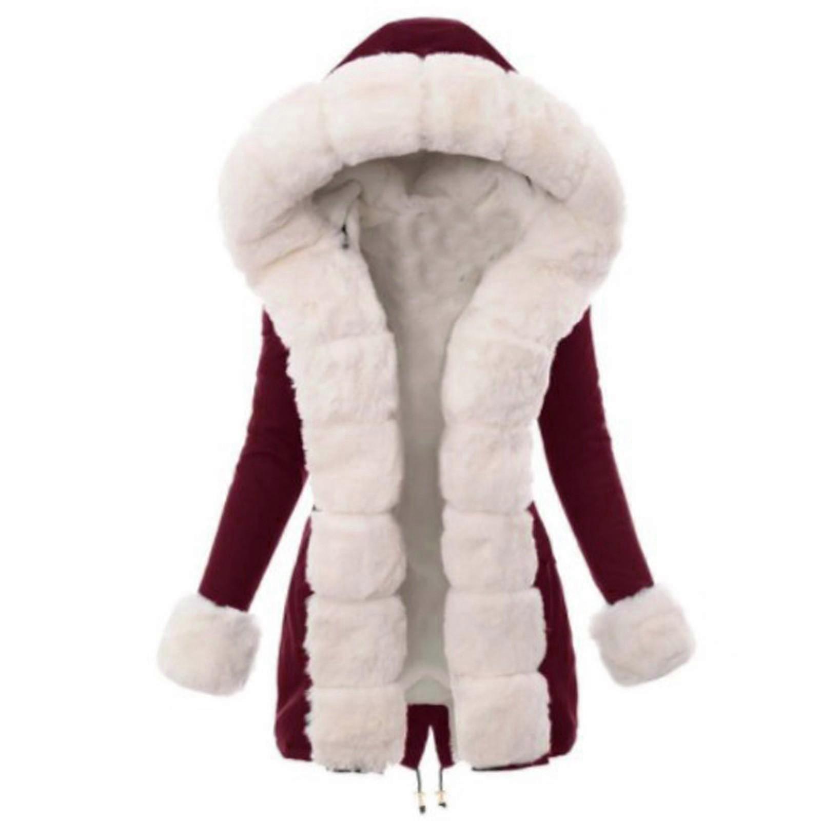 Femei de iarnă cu mânecă lungă cu glugă bumbac căptușit Coat