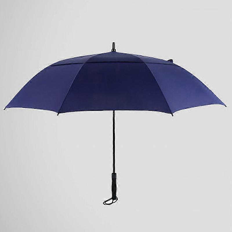 Automatic Sunshade Umbrella Double Layer Breathable Business Umbrella For Sunny And Rainy Day Navy Blue