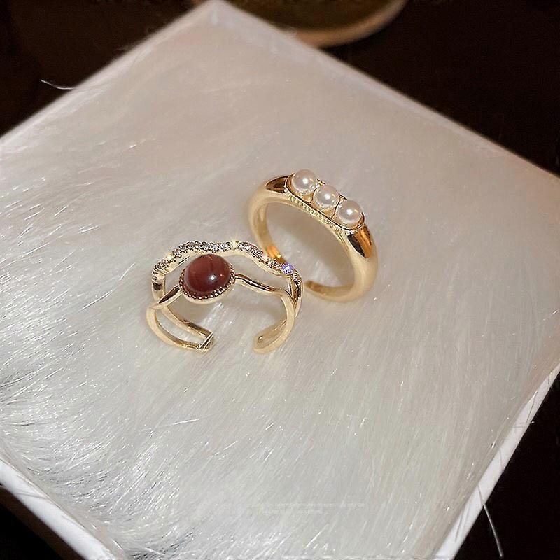 2pcs Adjustable Open Heart Ring Constellation Month Band