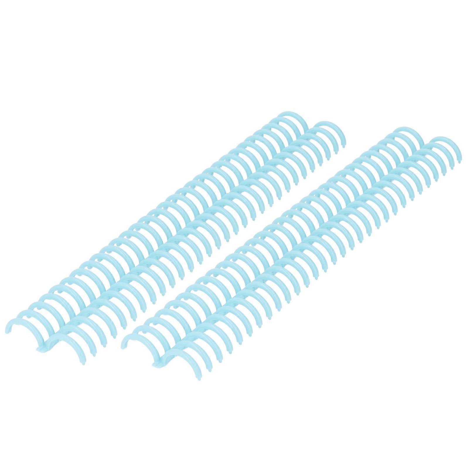 10 Pcs Loose Leaf Binding Spine 30 Holes 22mm Inner Diameter Wear Resistant Plastic Binding Rings Transparent Blue