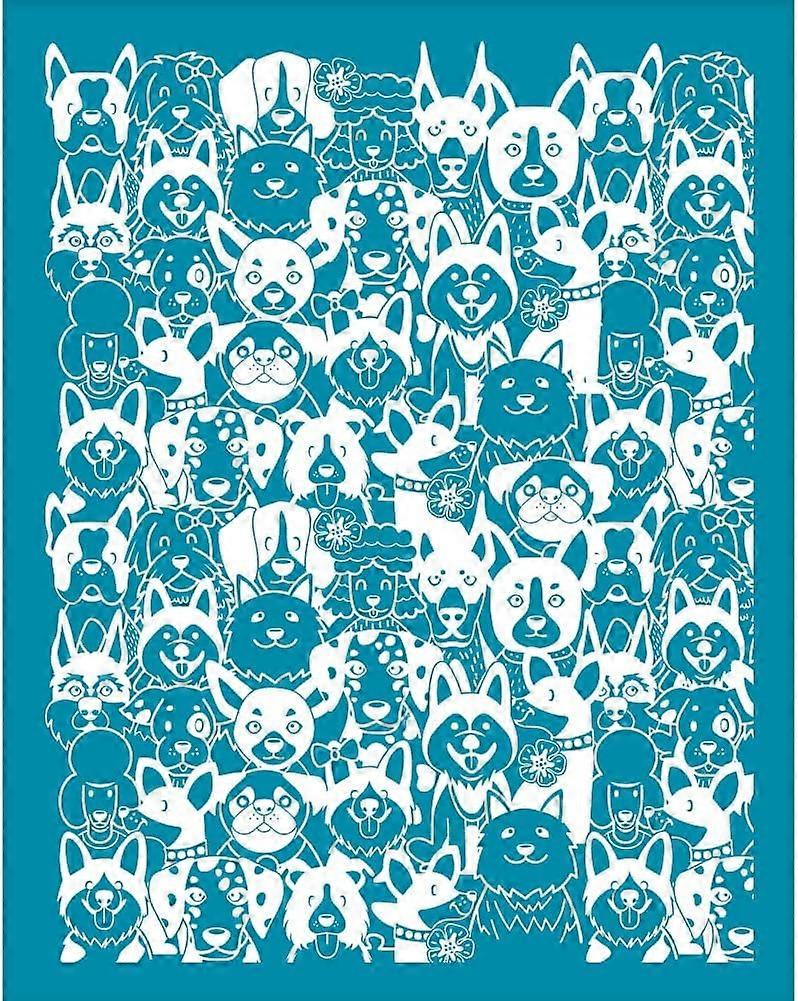 1pc Clay Stencils Dog Pattern Non-Adhesive Stencil Silk Screen Printing Stencils Animal Theme Reusable