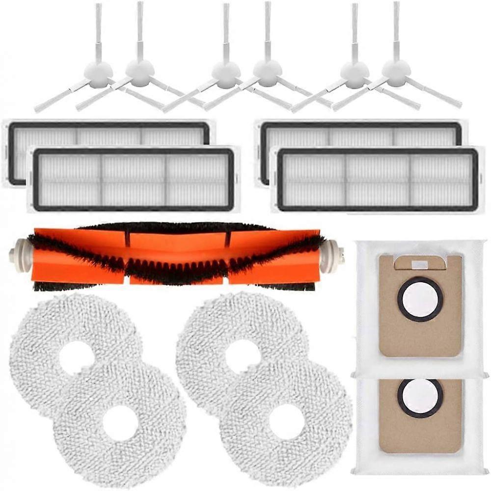 Accessory for Dreame S10 S10PRO X10 W10S W10S Pro Robot Vacuum Cleaner, 1 x Main Brush, 6 x Side Brushes, 4 x Filters, 4 x Wipes, 2 x Dust Bags for Dr