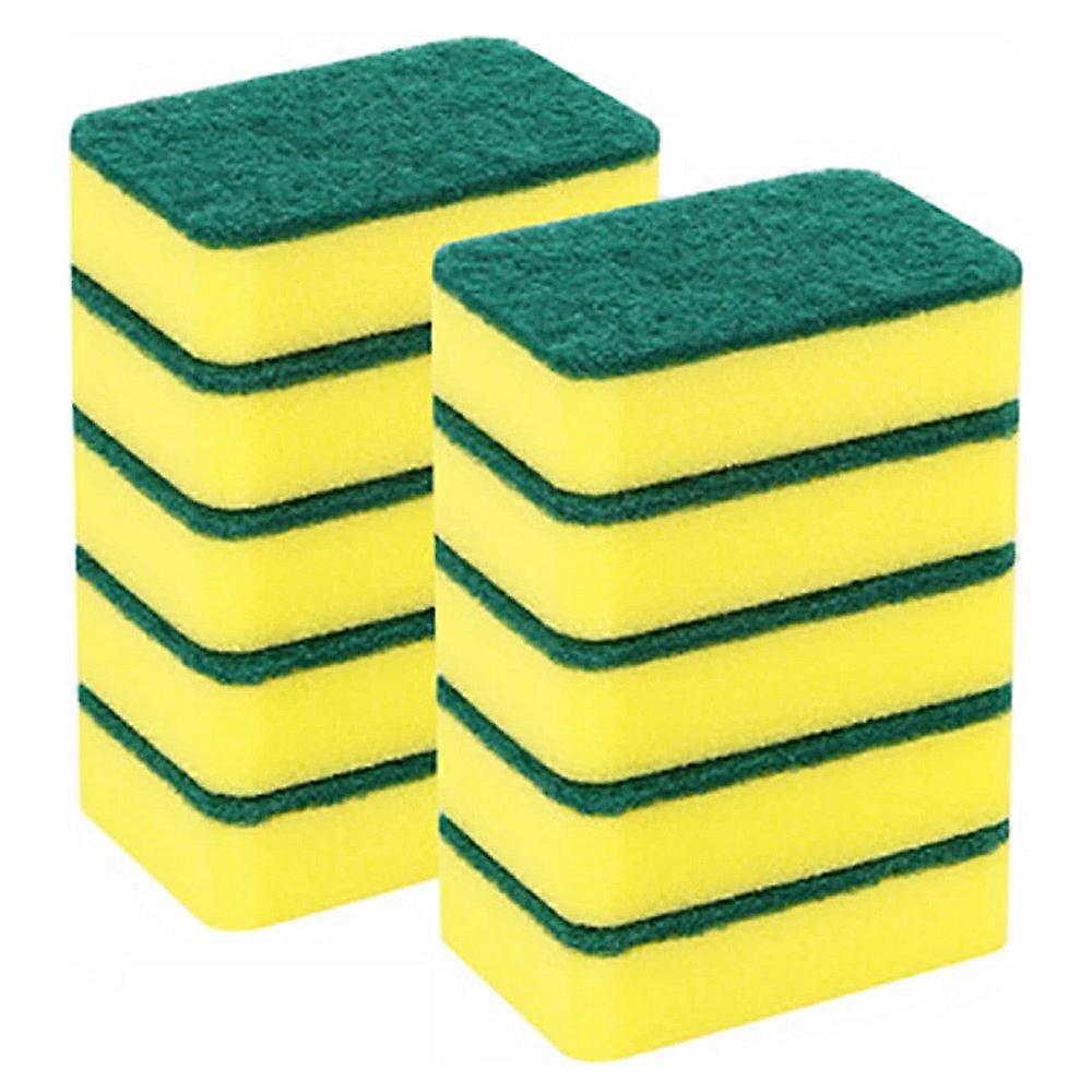 إسفنج المطبخ ، إسفنج أطباق شديد التحمل لتنظيف المطبخ ، الأطباق ، الحمام ، إسفنجة تنظيف 10 عبوات