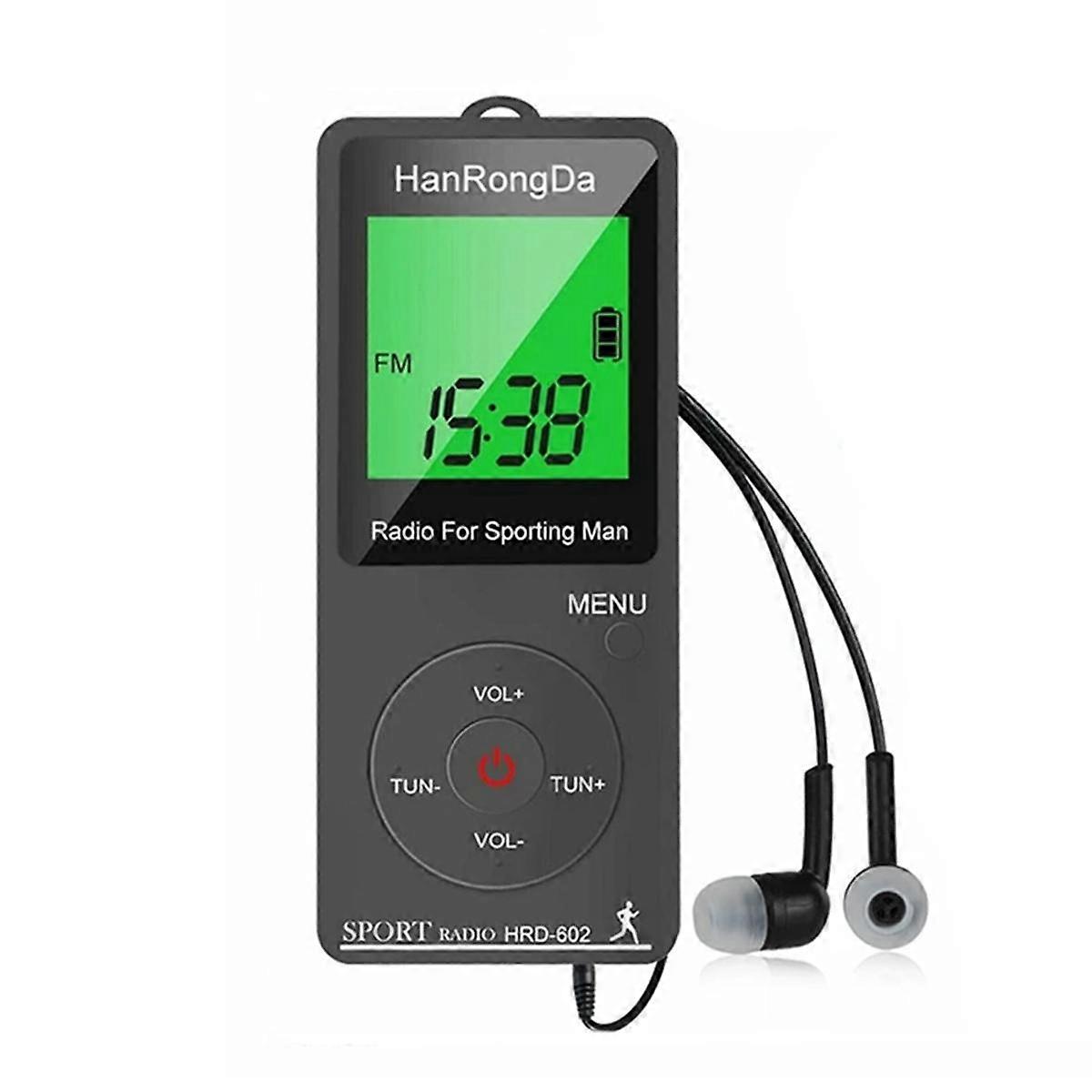 Portable AM FM Mini Radio with Pedometer Headphones Digital Tuning Sports Radio for Running Walking Pocket Radio