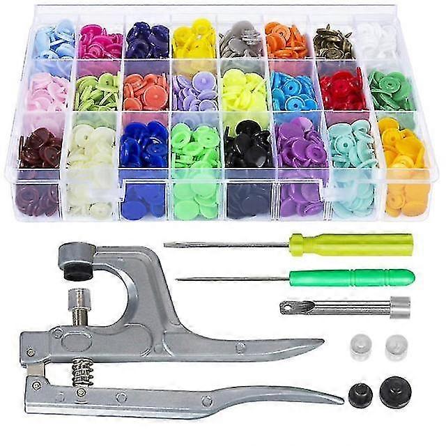 360 set T5 Plastic Snap Button With Snaps Pliers Tool Kit & Organizer Containers,easy Replacing Snaps,fai-da-te Family Tailor