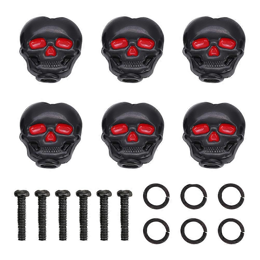 6pcs Tuning Peg Tuning Key Button Cap Heads For Folk Electric Guitar (black)