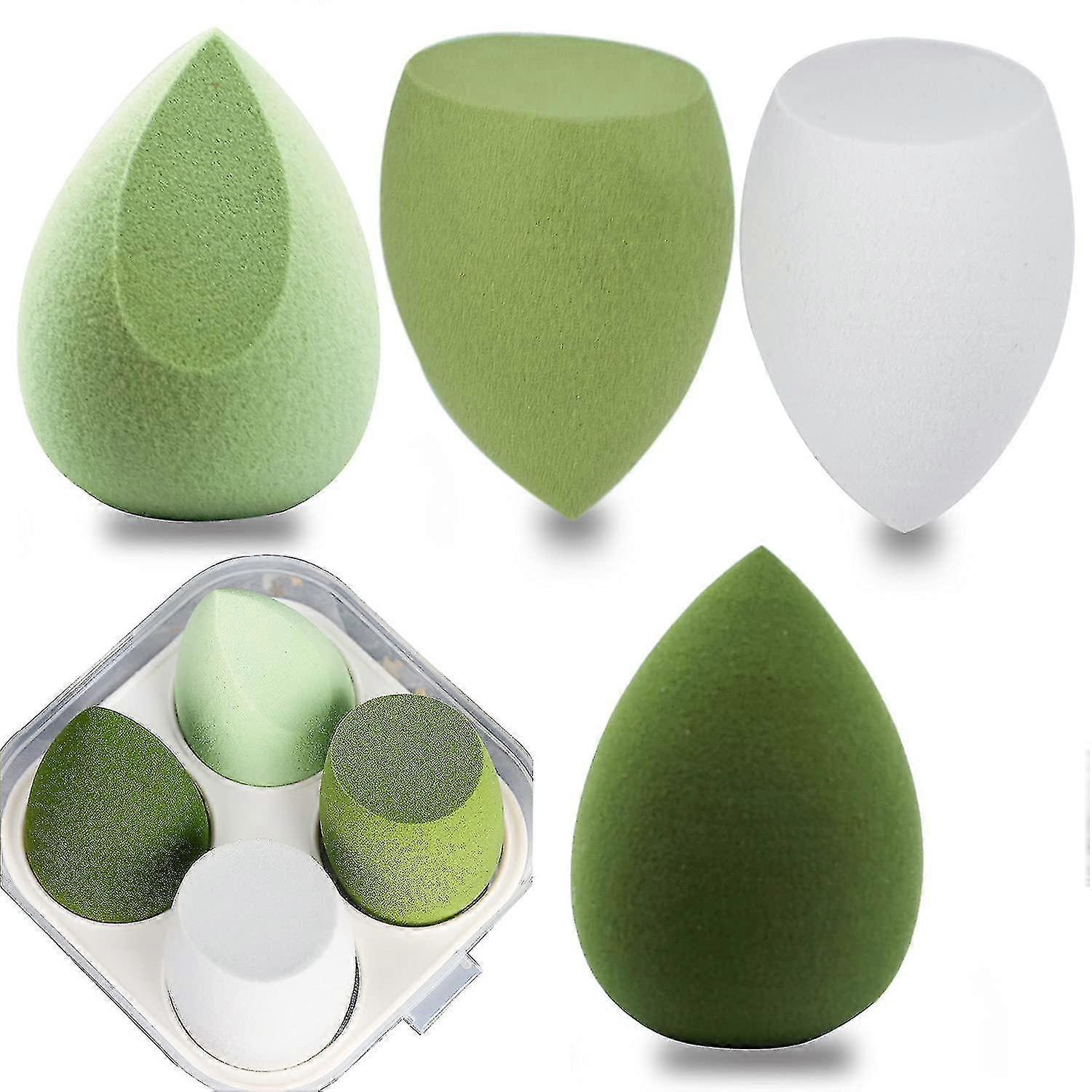 4 Pa Makeup Sponge Set, Soft Sponge For Liquid Foundation, Creams, And Powderslatex Free Wet And Dry Makeup Egg