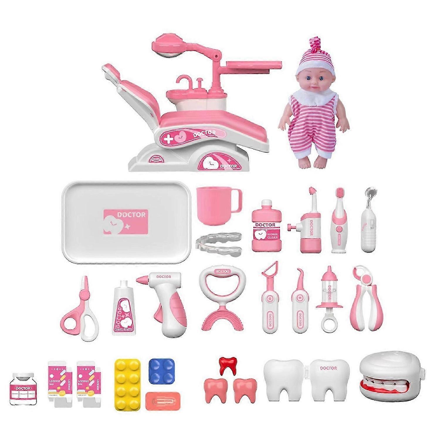 Dentist Kit for Toddlers Smart Dental Chair Playset Rotating Table Operating Light Water Function Ed