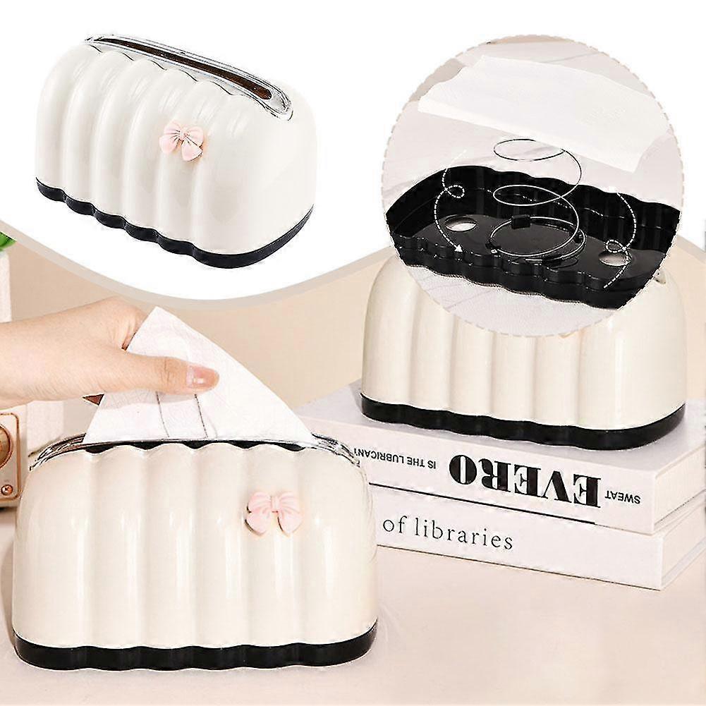 Luxury Tissue Box Desktop Tissue Organizer Shell Container Case Household