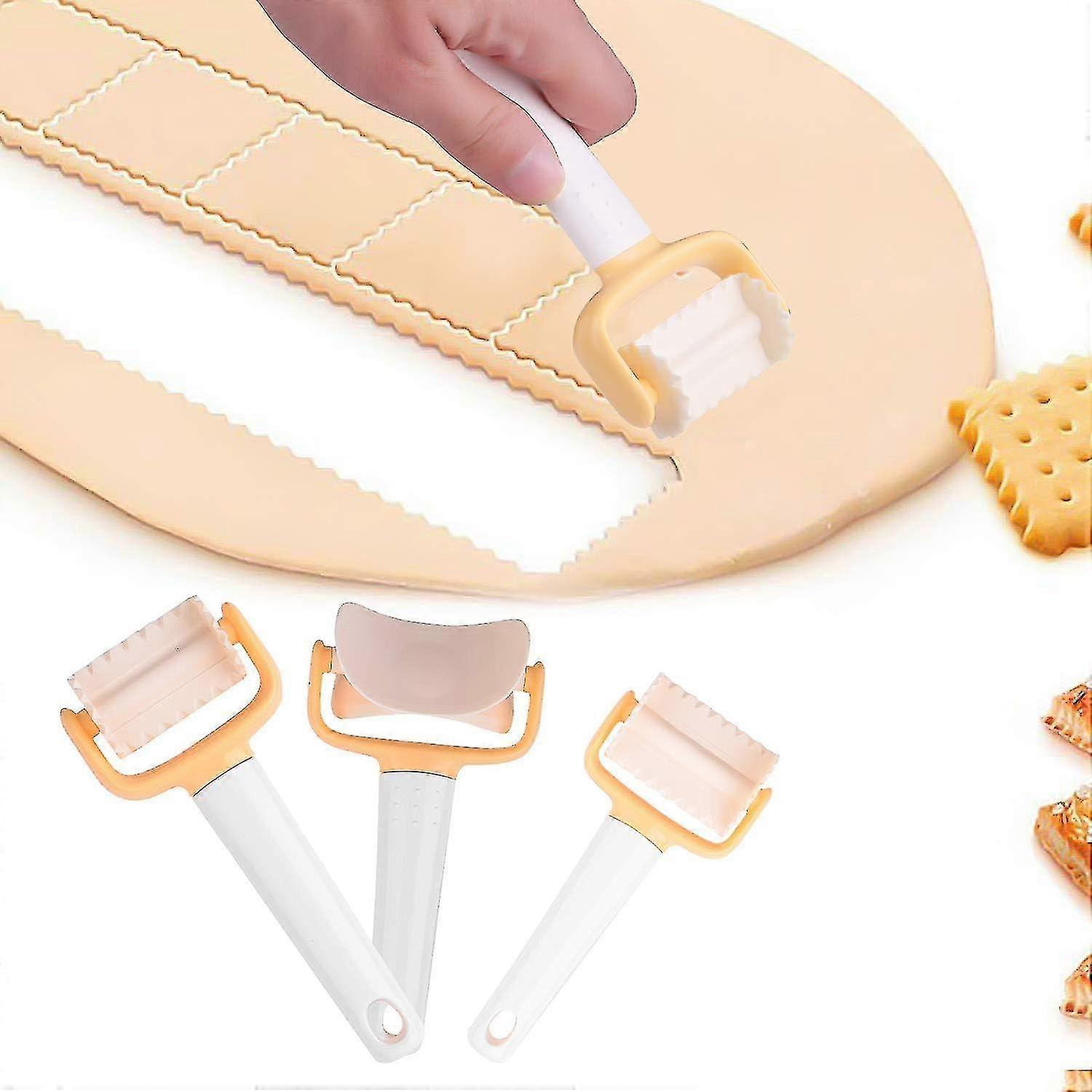 3 Pieces Plastic Cookie Mold Kit Multi-function Cutter Kitchen Accessories Tool For Pizza Cake Bread Diy Decorating Tool