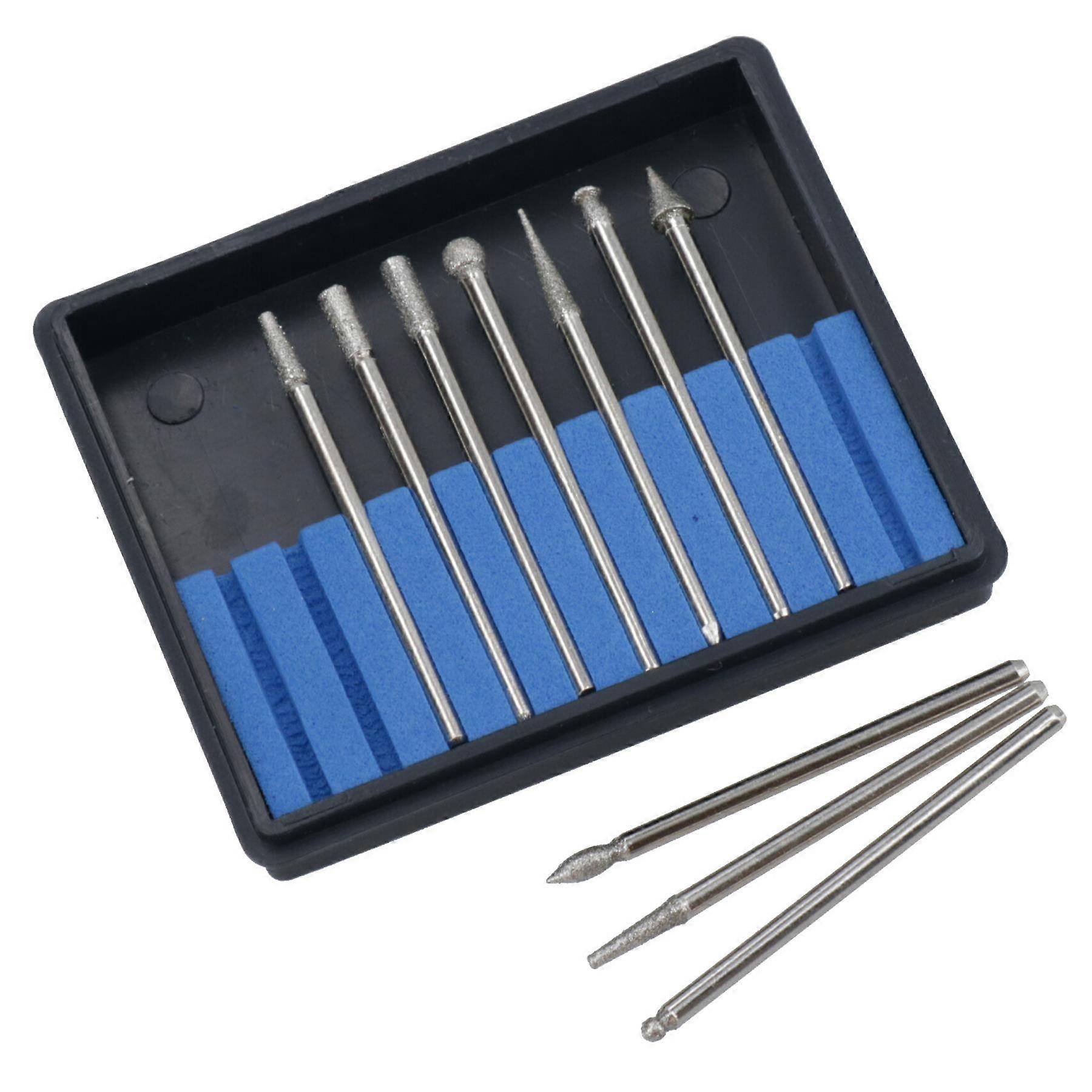 10pc diamond burr engraver engraving set rotary tool 150 grit 2.35mm shank TE631
