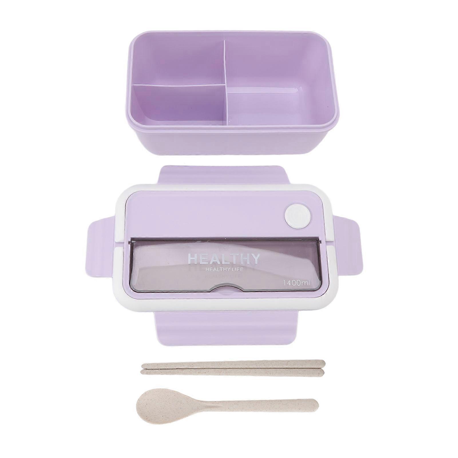 1400ml Bento Box Portable with Divider High Capacity Microwave Safe Japanese Lunch Container for Students Office