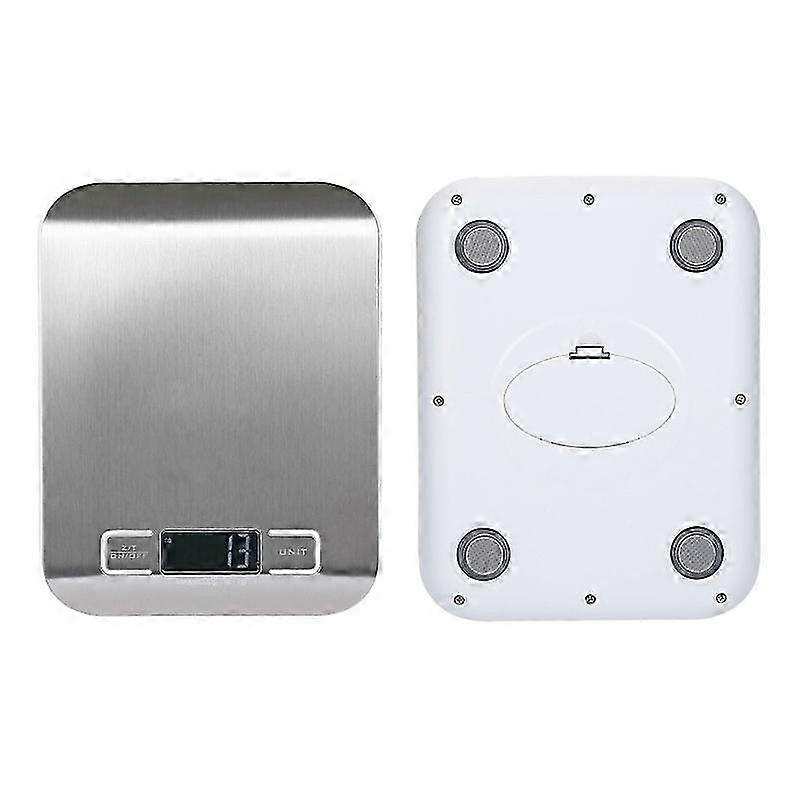 Smart Digital Scale with LCD Display for Kitchen in Stainless Steel, 5kg/11lbs, Multifunctional Food