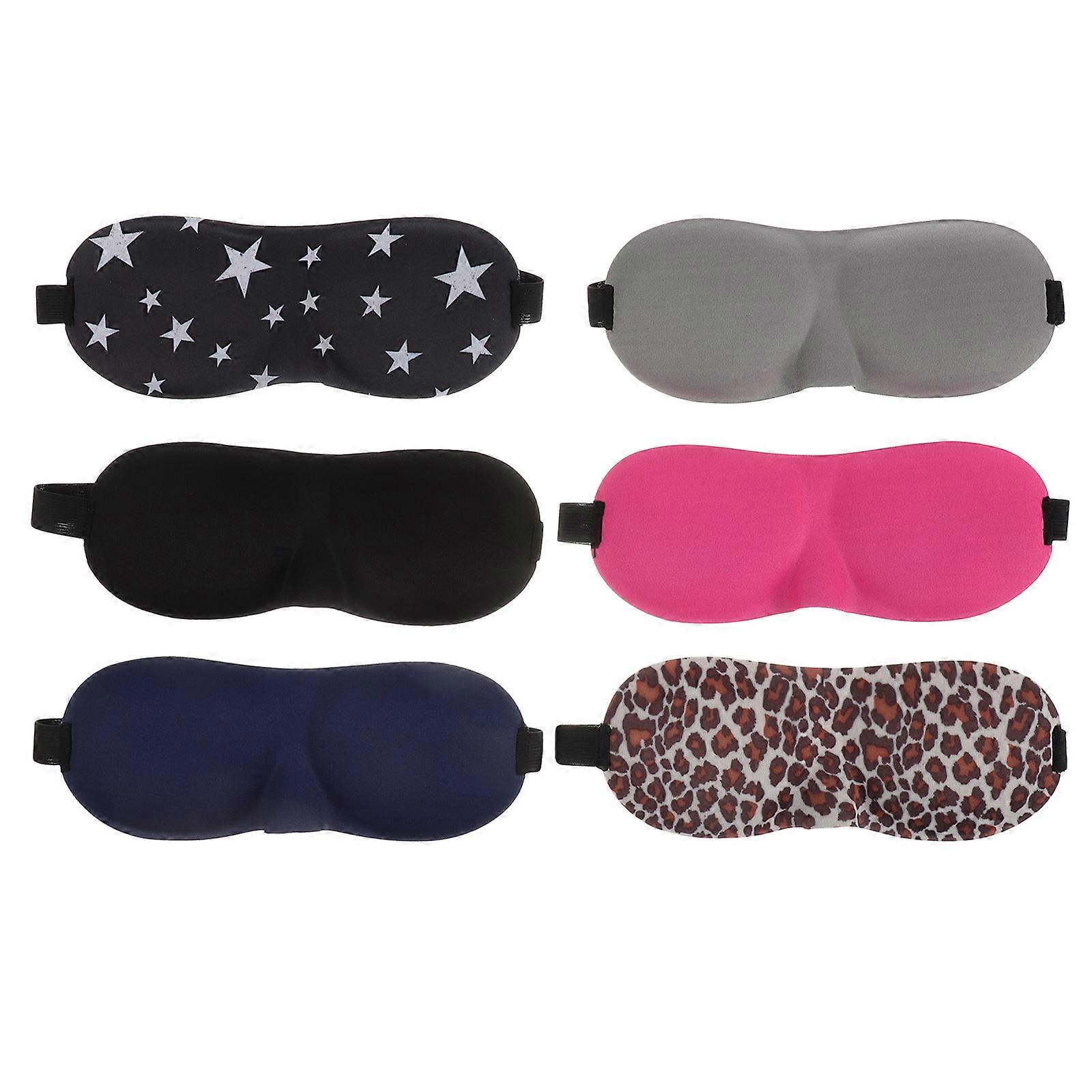 6pcs Sleeping Blinders Traveling Elastic Blindfolds Shading Eye Covers