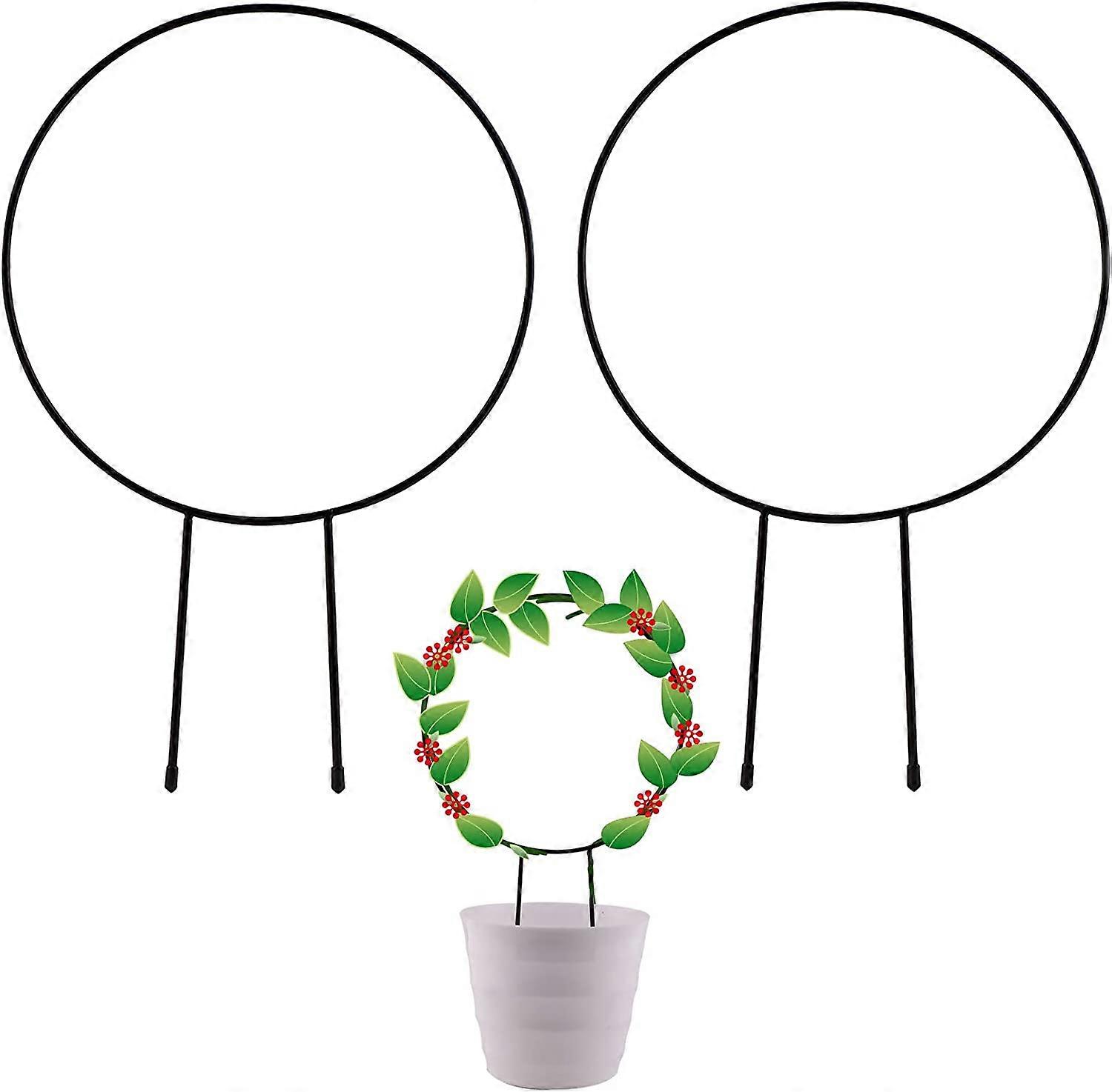 2 قطعة تعريشة حديقة معدنية لتسلق النباتات ، حصص دعم النبات في أواني زخرفية مقاس 33 سم (مستديرة)