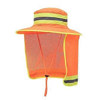 Ranger Hat High Visibility Bucket Hat With Neck Flap Reflective Safety Hat