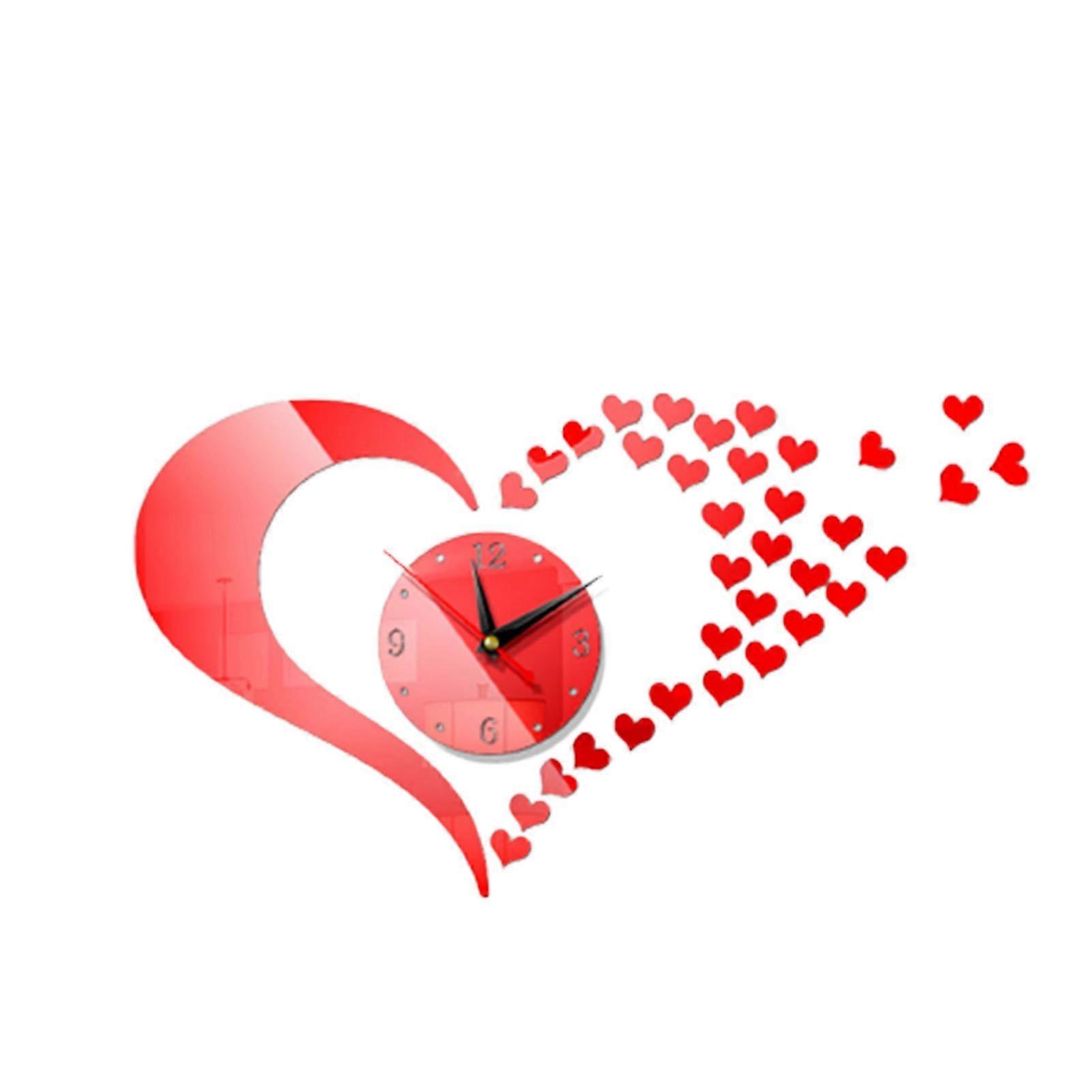 3d ceas de perete în formă de inimă DIY acrilic dragoste Decalcomanii desen Art Clock pentru decorarea camerei de zi