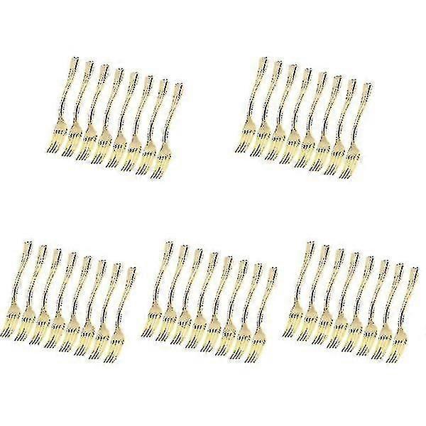 120 Adet Tek Kullanımlık Mini Çatal Meyve Tatlı Puding Çatalları Restoran Ktv İçin Parti Malzemeleri (altın)