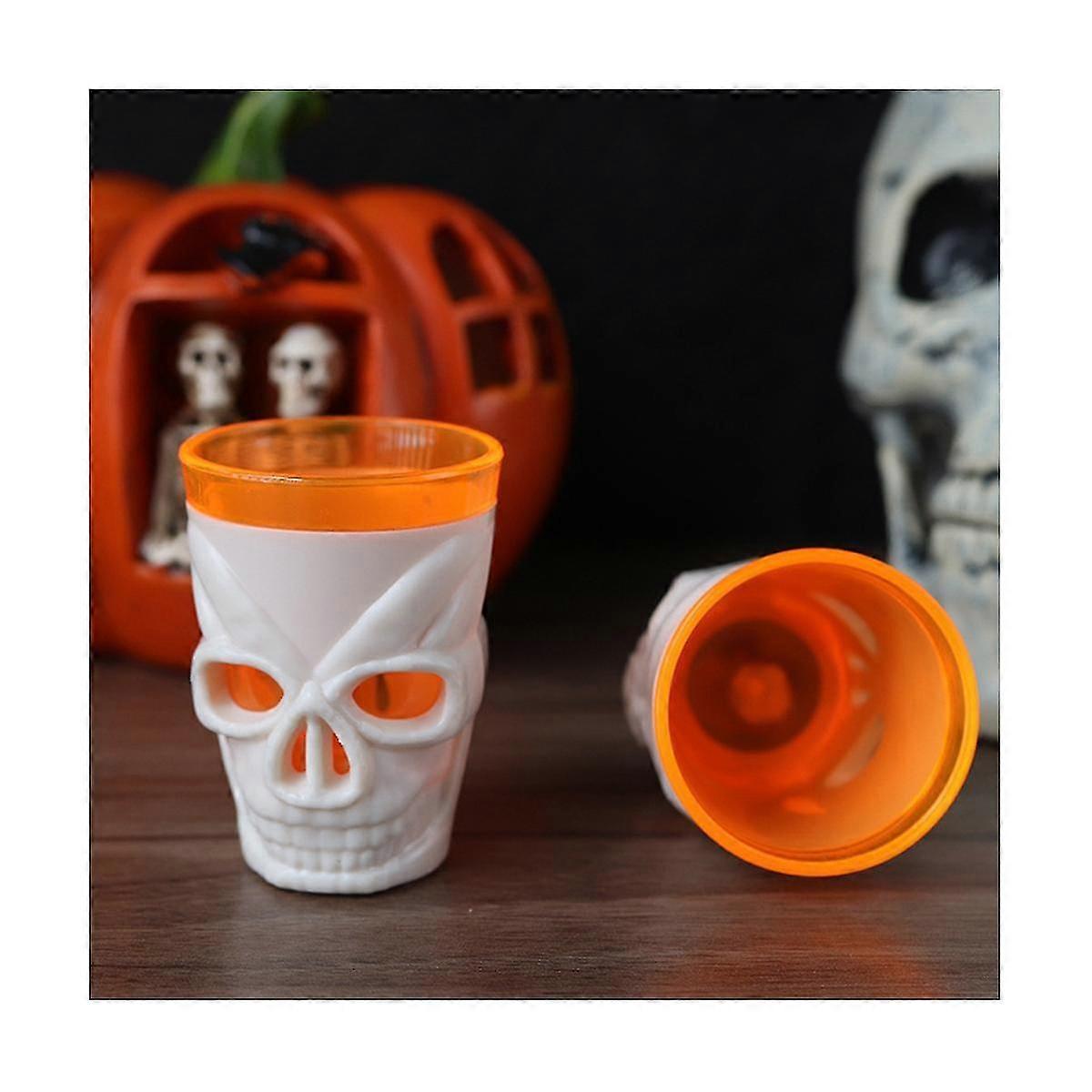 12 Pcs/set Halloween Luminous Wine Glass Atmosphere Props Horror Skeleton Wine Glass Led Electronic