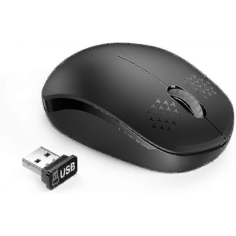 Wireless Mouse, 2.4g Noiseless Mouse With Usb Receiver Portable Computer Mice(black)