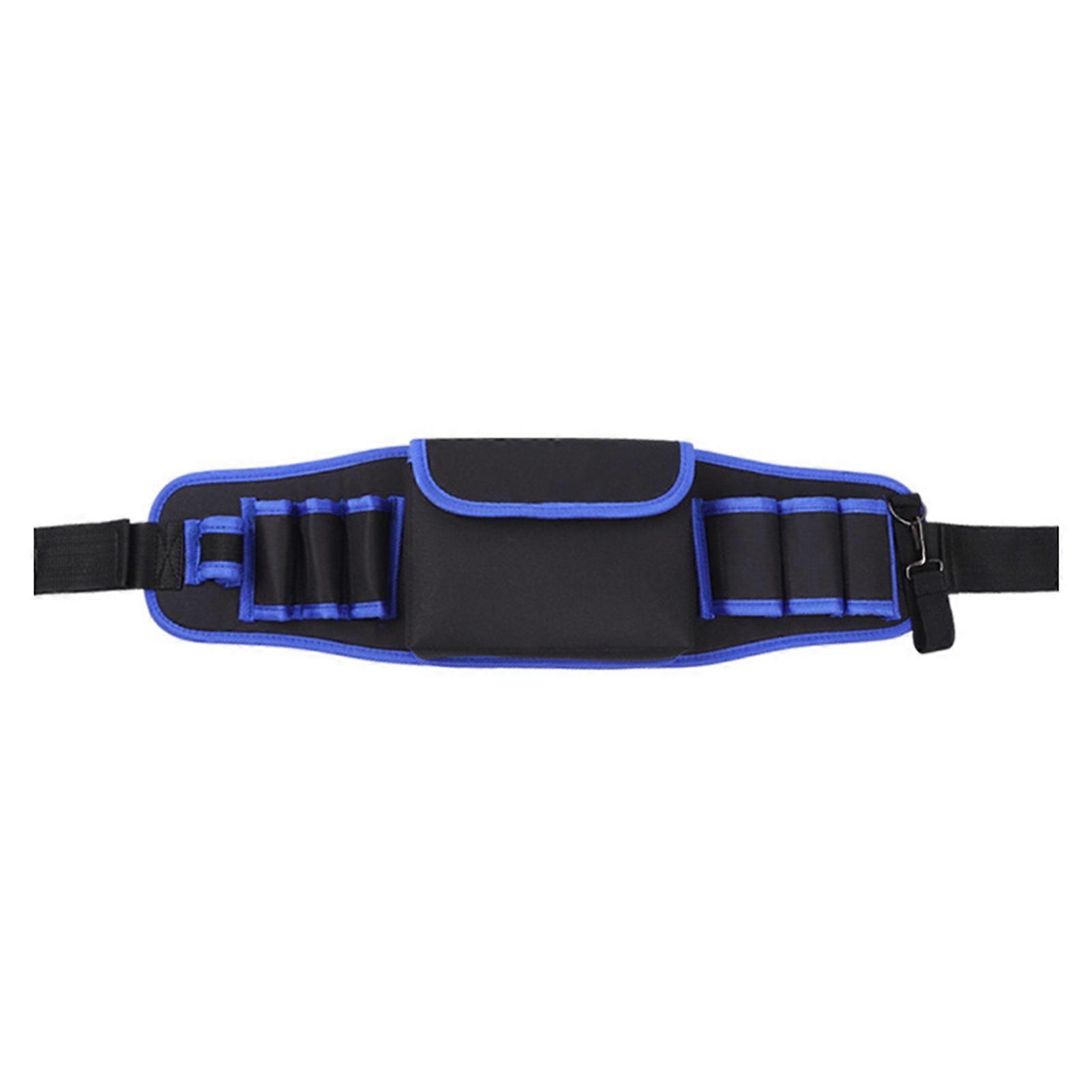 ツールバッグ多機能ポータブル小型オックスフォードクロス修理ツールバッグ電気技師バッグツールオーガナイザーベルト付きブルーL107 56x8cm