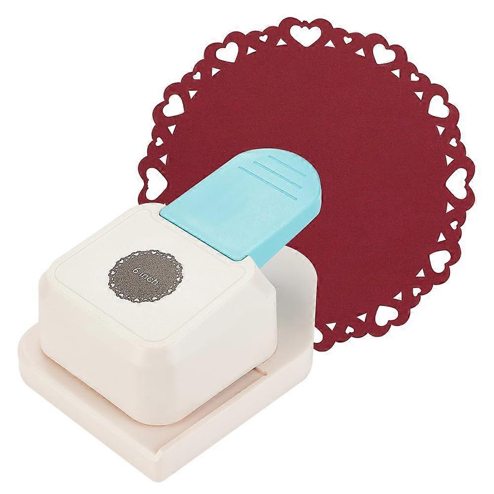 Paper Corner Punch 6 inch Full-Edge Paper Punch Round Lever Action Craft Punch Heart Wreath Shape Embossing Punch Plastic Craft Puncher for Paper Craf