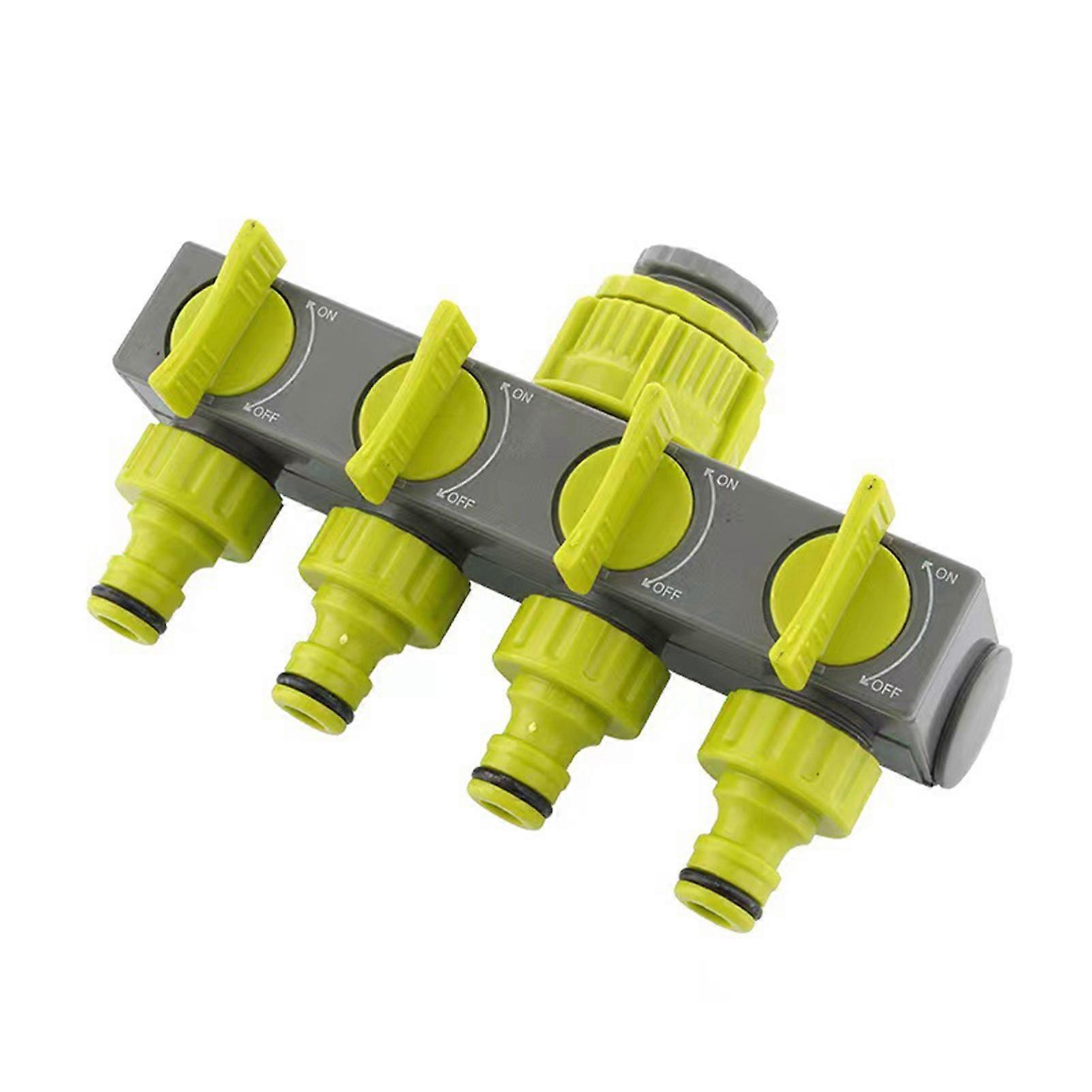 Faucet Water Pipe Connector One in Four Out Valve Diverter Garden Watering Lawn Maintenance, 4-Way Garden Hose Splitter, Faucet Splitter for Outdoor L