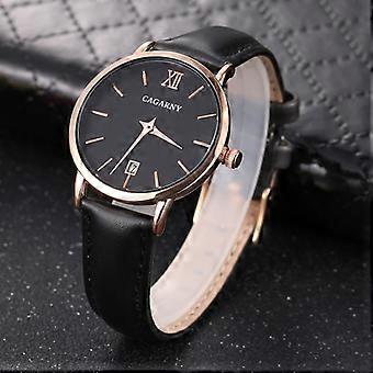 CAGARNY 6879 Reloj de pulsera de cuarzo importado de moda con correa de cuero