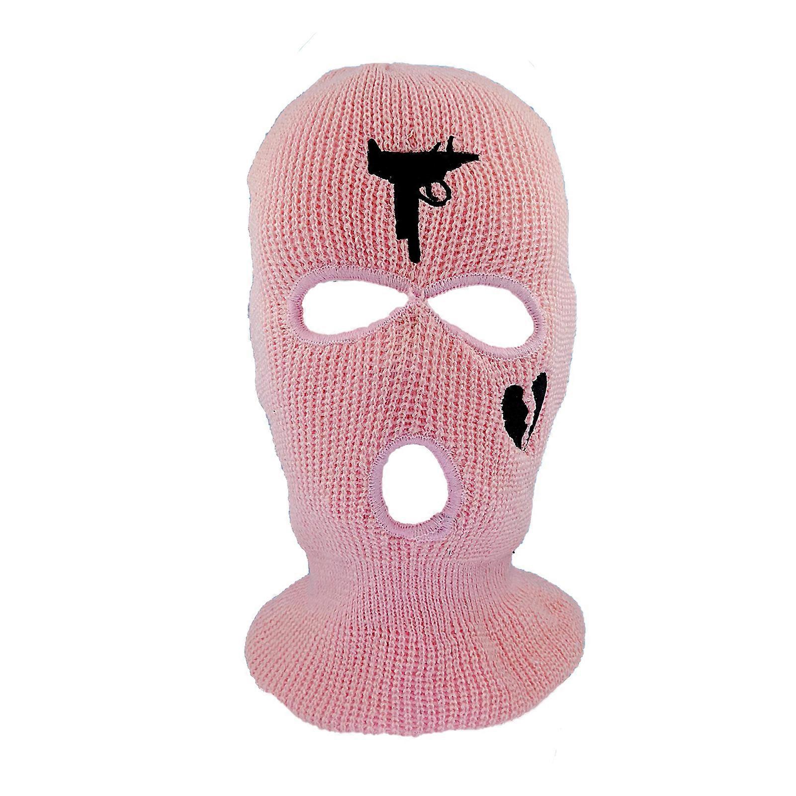 Unisex Embroidery Balaclava Knitted Full Face Cover Ski Mask for Running Skiing Cycling
