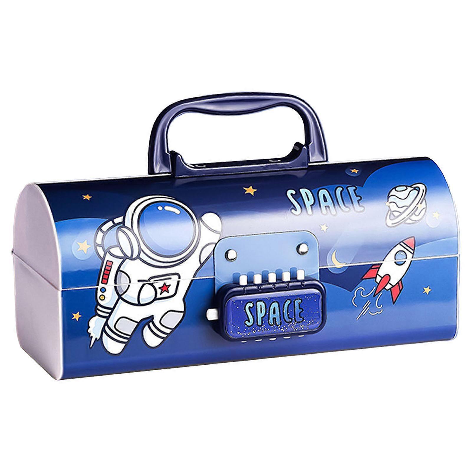 Cartoon Pencil Case Code Lock Multifunction Stationery Organizer Box Birthday Present for Boys and Teens