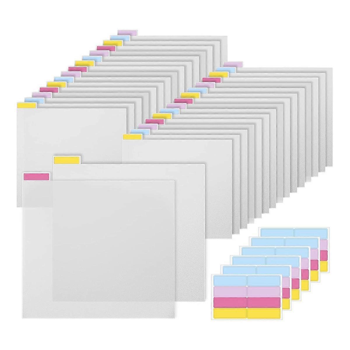 32Pieces Scrapbook Label Dividers Plastic Scrapbook Paper Dividers for Dividing 30.48X30.48cm Scrap