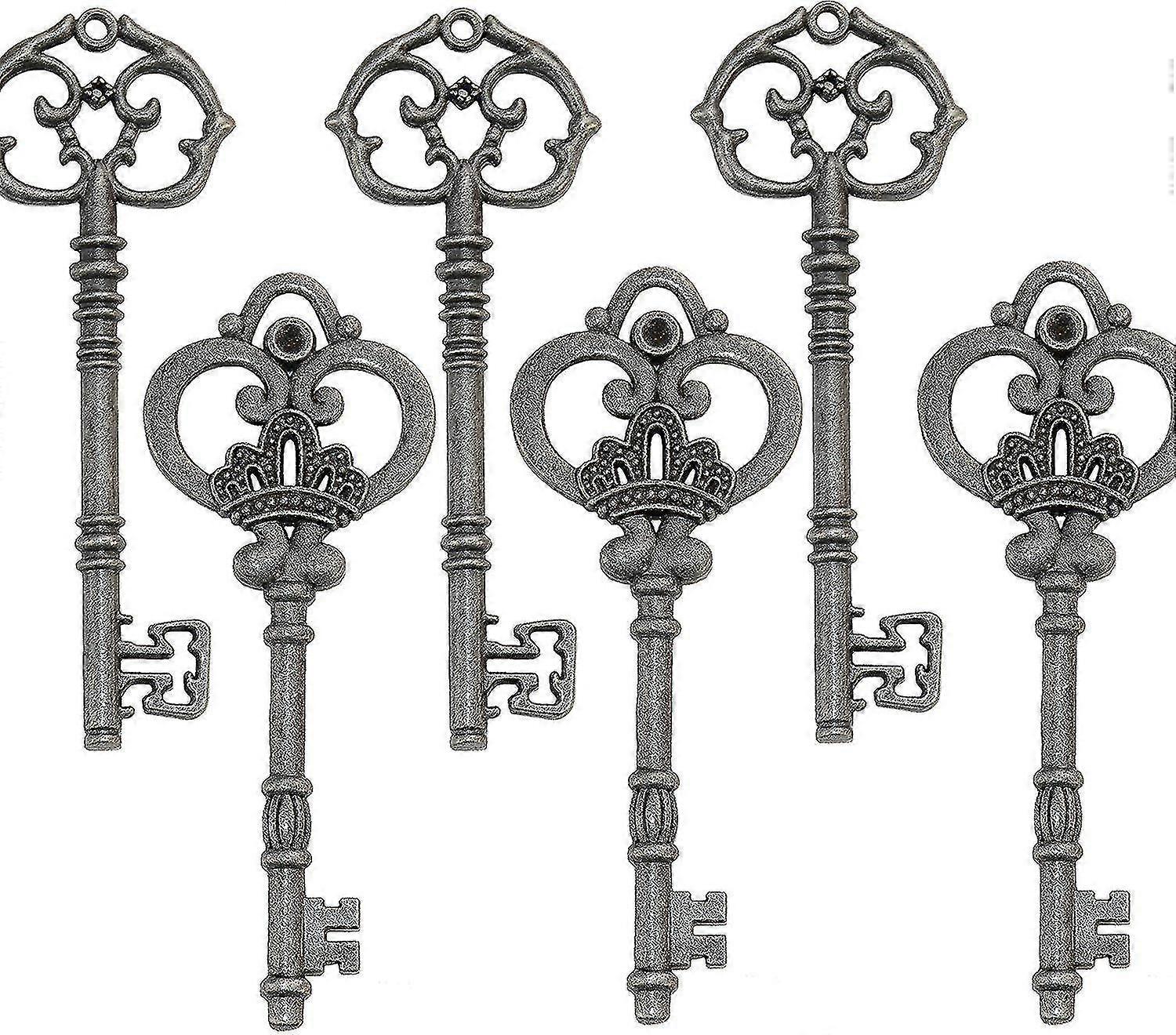 Mixed Set Of 20 Extra Large Skeleton Keys In Antique Bronze - Set Of 20 Keys (2 Styles) - 3 1/4" Keys -aya