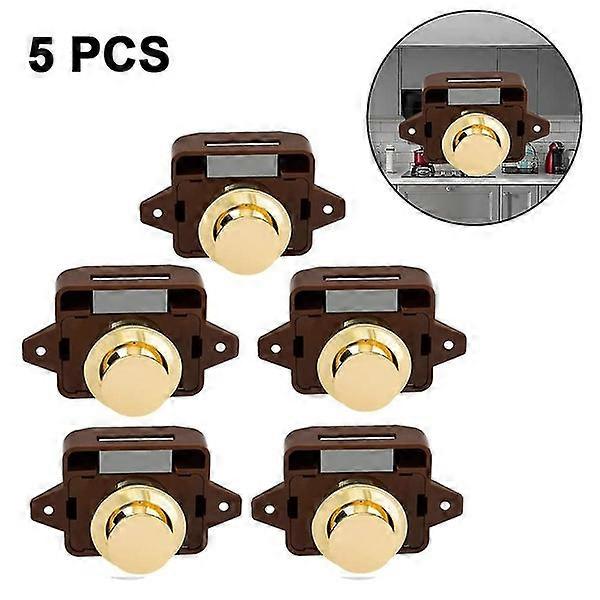 Bran 5 Pieces Push Button Catch Door Lock Lock Keyless Cabinet Lock Catch Cabine