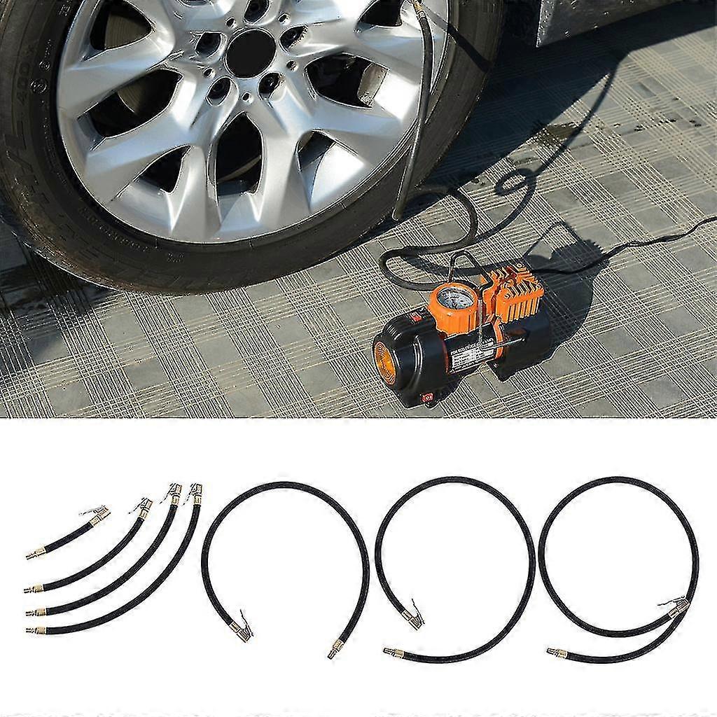 Tire Air Chuck With Rubber Hose Tire-valve Fine Thread 10/20/30/40/60/80cm a