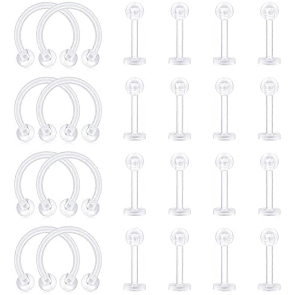 Plastic Horseshoe Nose Piercing 10mm Nose Ring Helix Lip Ring 24pcs