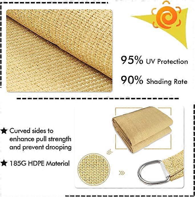 Sun Shade Sail Rectangle Sunscreen Awning Canopy Waterproof Shade Sail 95% Uv Block With Free Rope