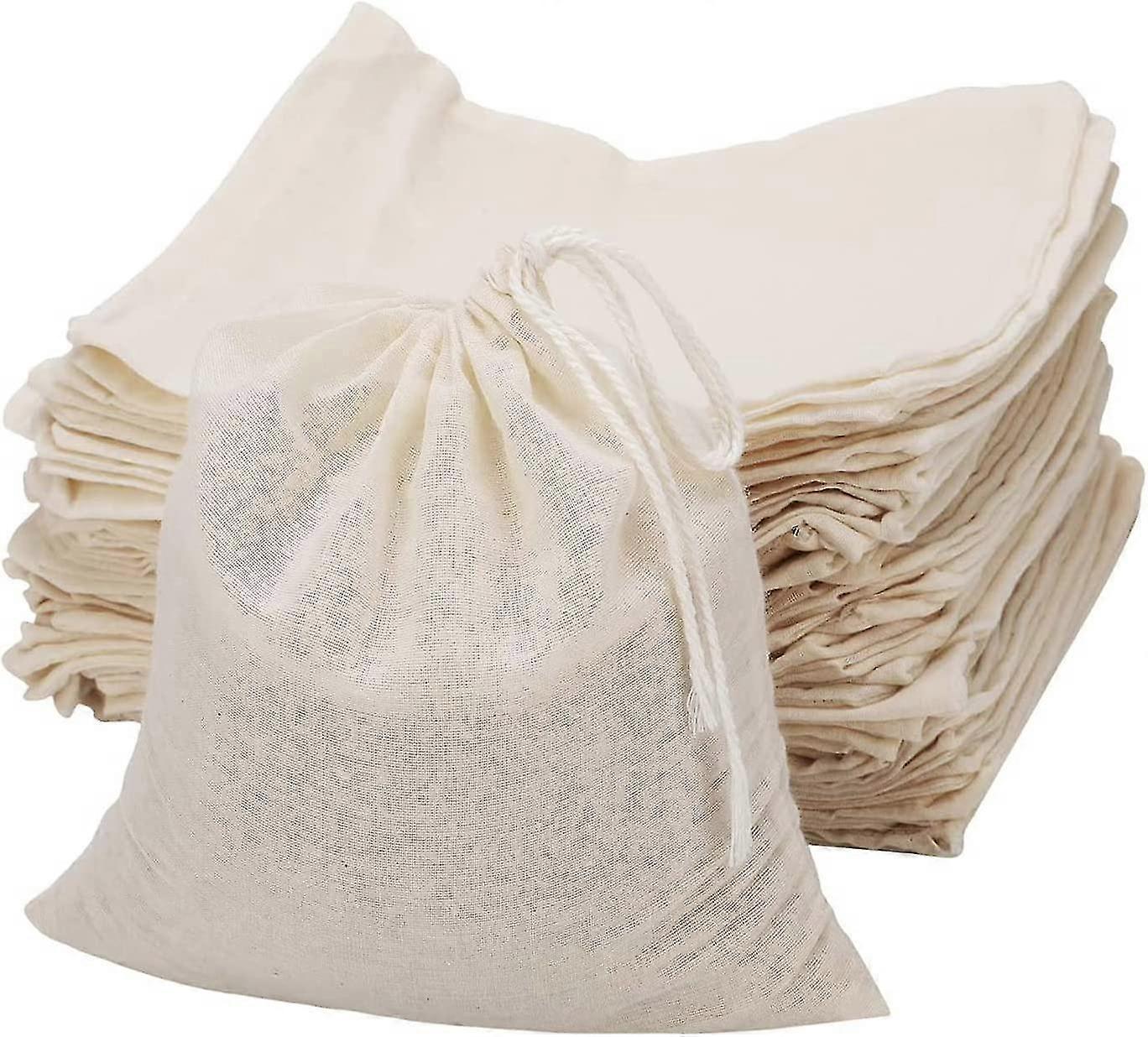30 Pcs 4 X 6 Inches Natural Unbleached Cotton Drawstring Bags Spice/herbs/tea