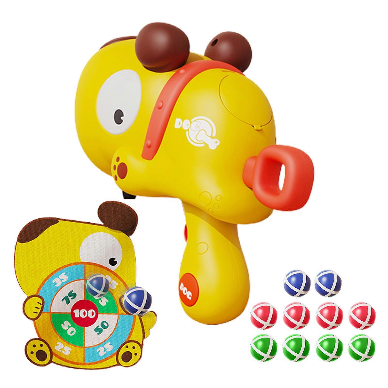 Dart Board Game for Kids 3-8 Years Old Indoor Outdoor Toy Set with Launcher 12 Sticky Balls Cartoon Dinosaur Image Fun Party Game Gift
