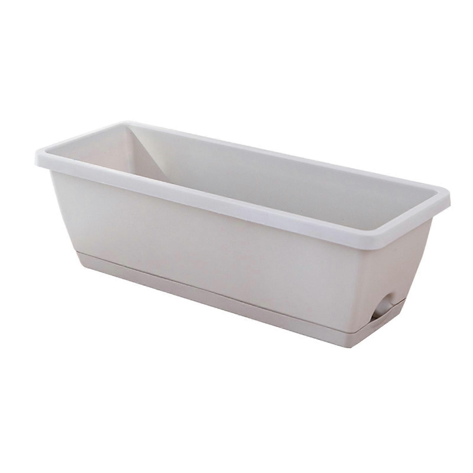 Vegetable Planter Large Capacity Shatterproof Impact Resistance Smooth Edge Drain Hole Design Rectangular Flower Pot Windowsill Planter Box Garden Sup