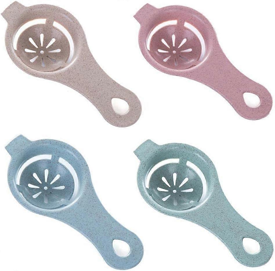 4 Pcs Egg Separator Wheat Straw Egg White Egg Yolk Filter Egg White Egg Strainer Kitchen Baking Tool