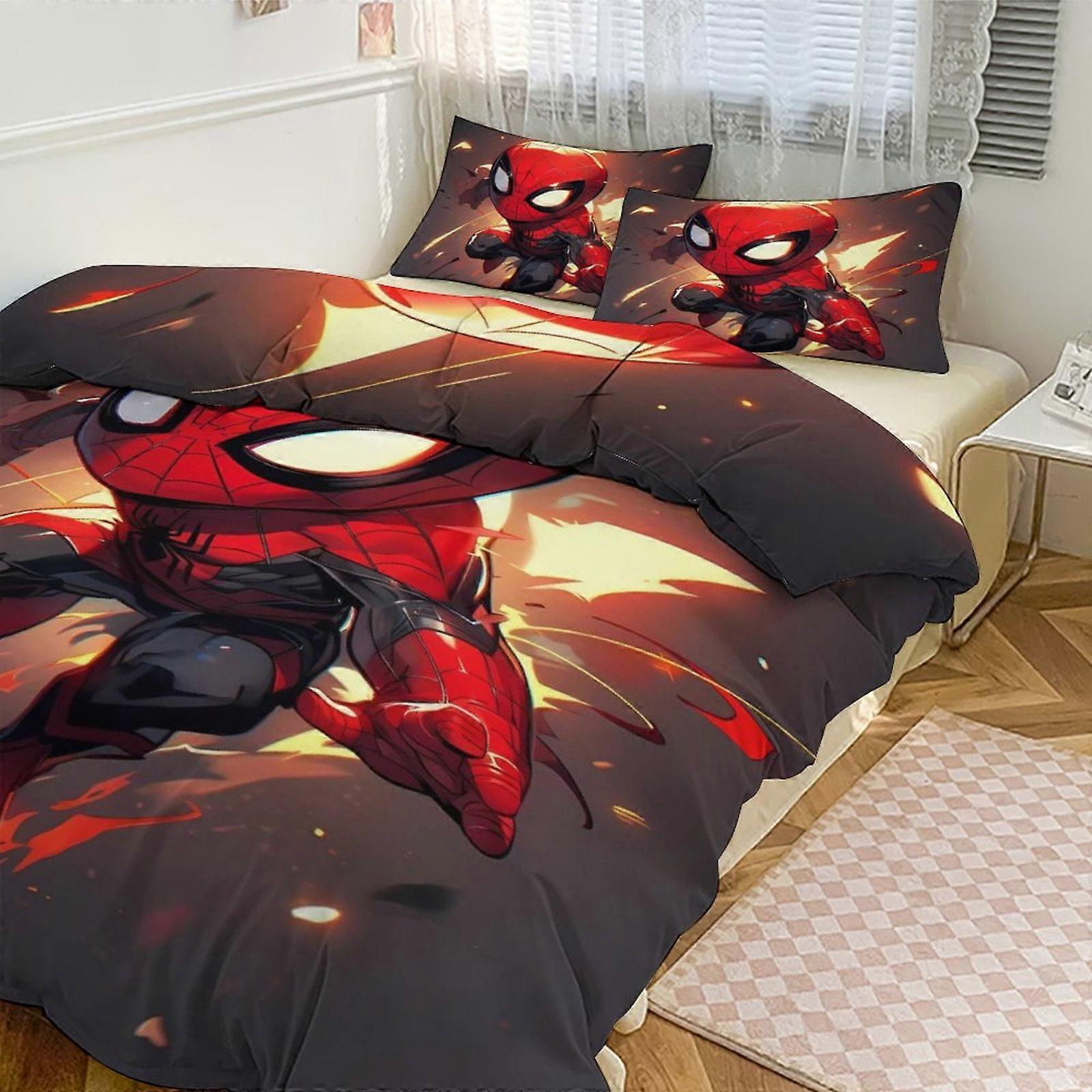 v5796  Bed Sheets Bedding Spidey & His Amazing Friends Ghost Spider Gwen 3 Piece Bed Set - Bedding Includes Comforter & Pillow Shams -Kids Bedding Bed