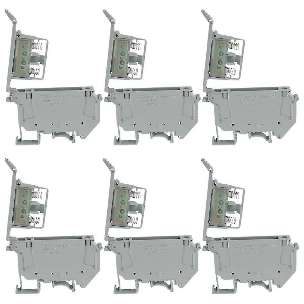 Uk5- Uk5rd With Led Din Rail Fuse Terminal Base Disconnect Terminal Block Screw Clip (pack Of 6pcs