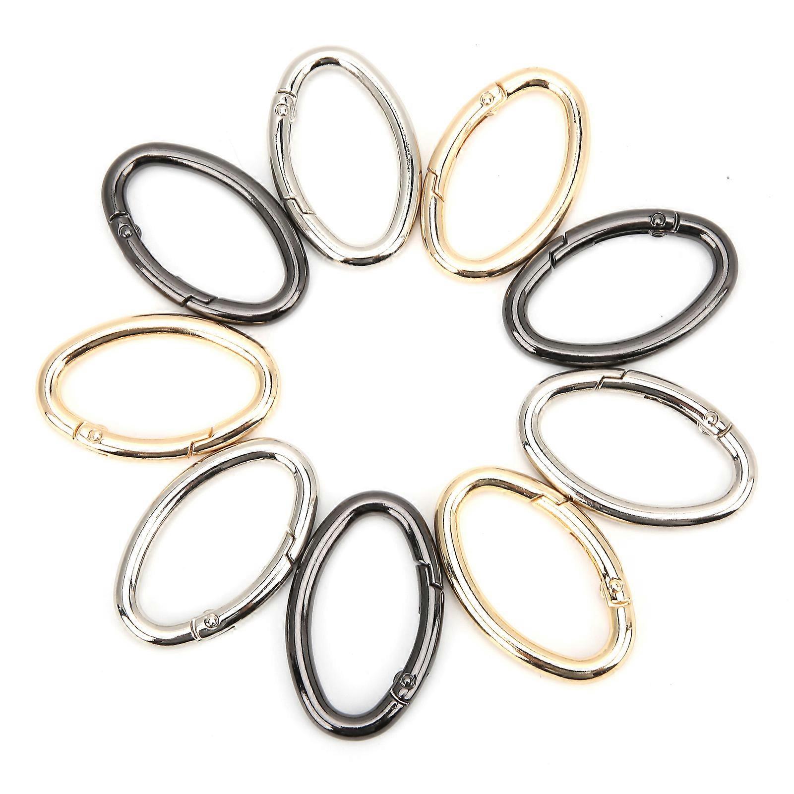 9Pcs Άνοιξη Δαχτυλίδι Πόρπη 0? Διαμορφωμένα οβάλ ανοικτά εξαρτήματα DIY υλικού αλυσίδας τσαντών 3 ColorsM