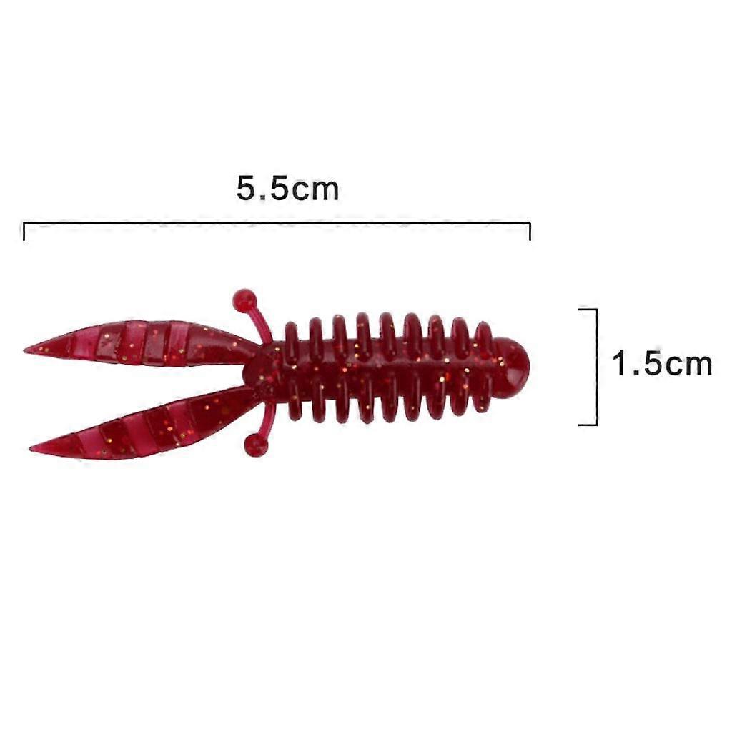 2x5 Pieces Bionic Soft Bubble Shrimp Artificial Fishing Baits Set Brown