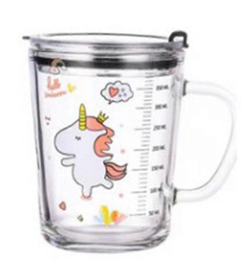 動物をモチーフにしたコップ - 子供用カップ ストロー付き、容量350ml、食器洗い機対応(ユニコーンデザイン)