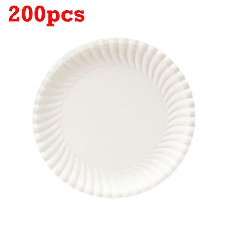 200pcs Disposable Paper Plate Rectangular/Round CakeTray Baby Shower Birthday Wedding Party Supplies Dessert Dishes Tableware