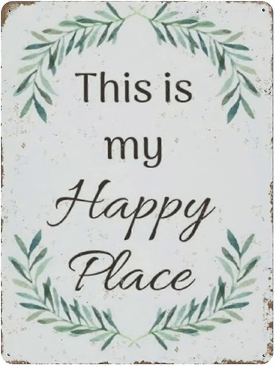 Esta Placa de Lata My Happy Place Decoração de Metal Placa de Lata 8x12 Polegadas OU 12x16 Polegadas Modo 4385