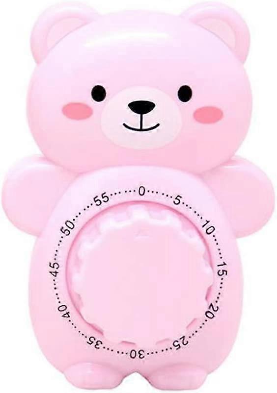 Fun Kitchen Timer, Baicccf Bear Mechanical Cute Kitchen Timers, Mini 55 Mins Animal Timer for Baking Cooking (Pink)