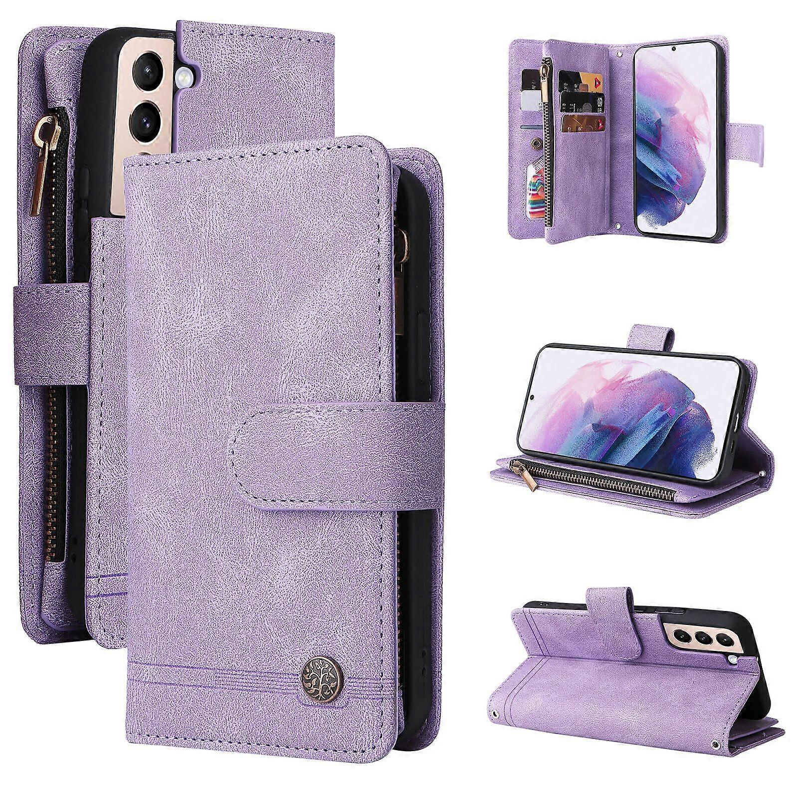 Case for Samsung Galaxy S22 Plus 5G Leather Flip Folio Case with Credit Card Holder Money Pocket Magnetic Buttons Wallet Case Kickstand Shockproof Pro