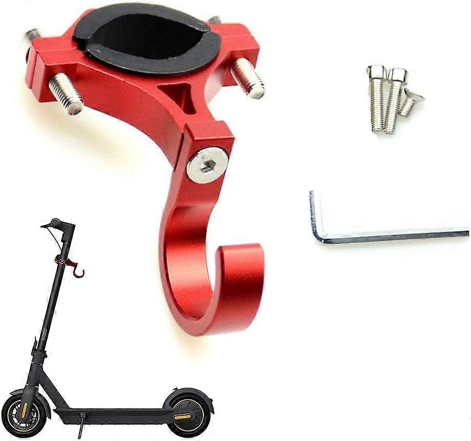 Red aluminum electric scooter hook, millet metal front hook, bag and helmet hook, multi-functional scooter accessories hook.